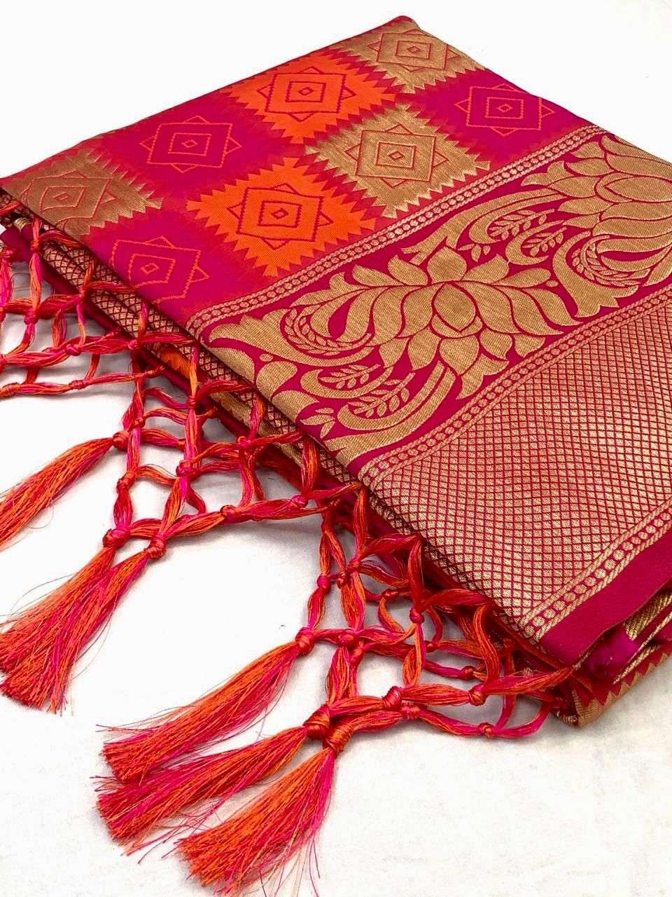 Lovely Pink Soft Silk Saree With Outstanding Blouse