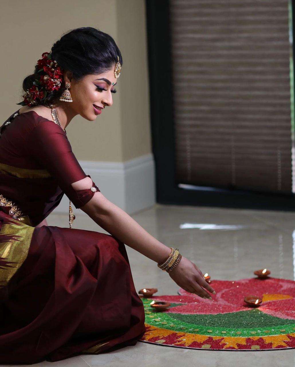 Irresistible Maroon Soft Silk Saree With Ethnic Blouse Piece