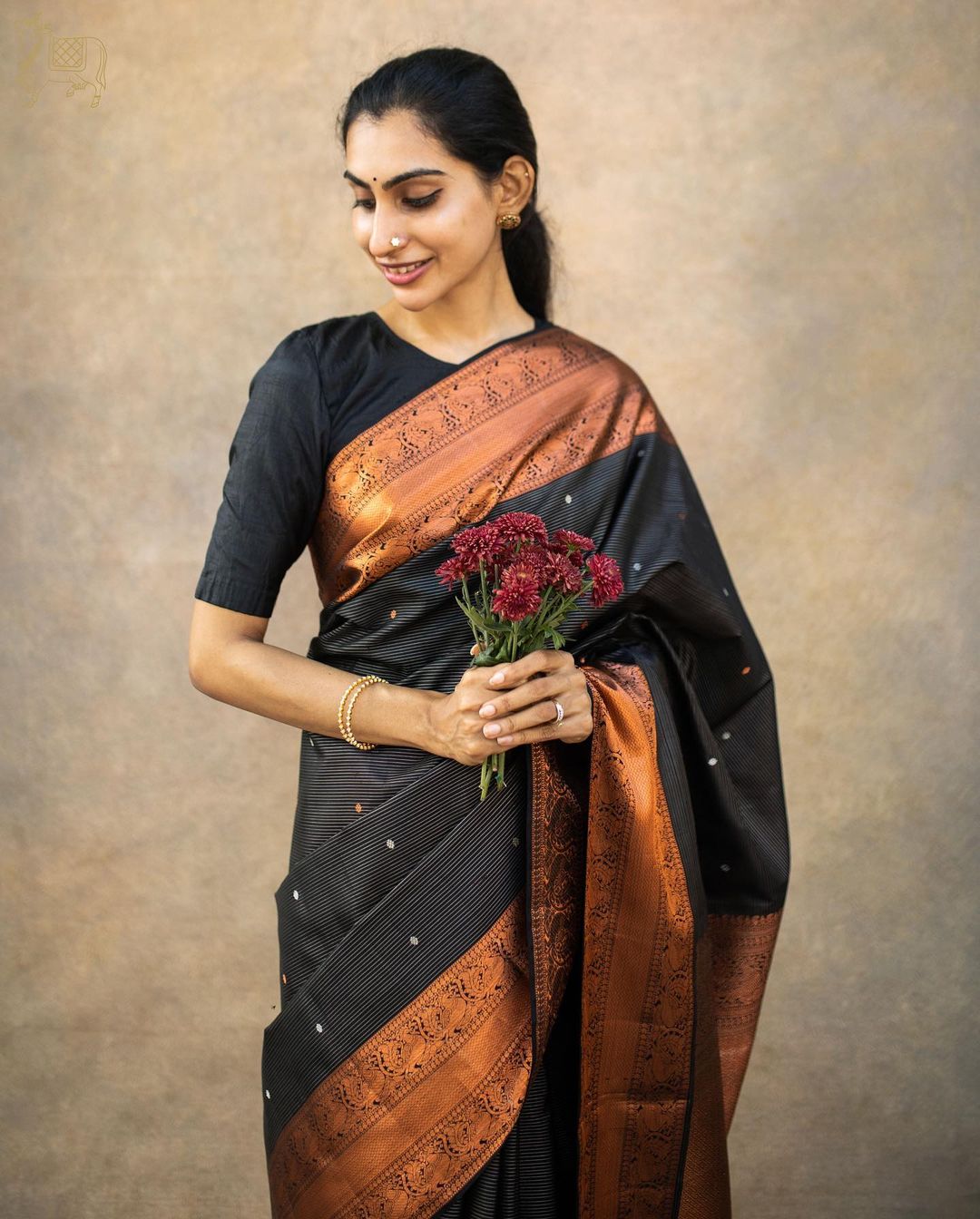 Wonderful Black Soft Silk Saree With Impressive Blouse Piece