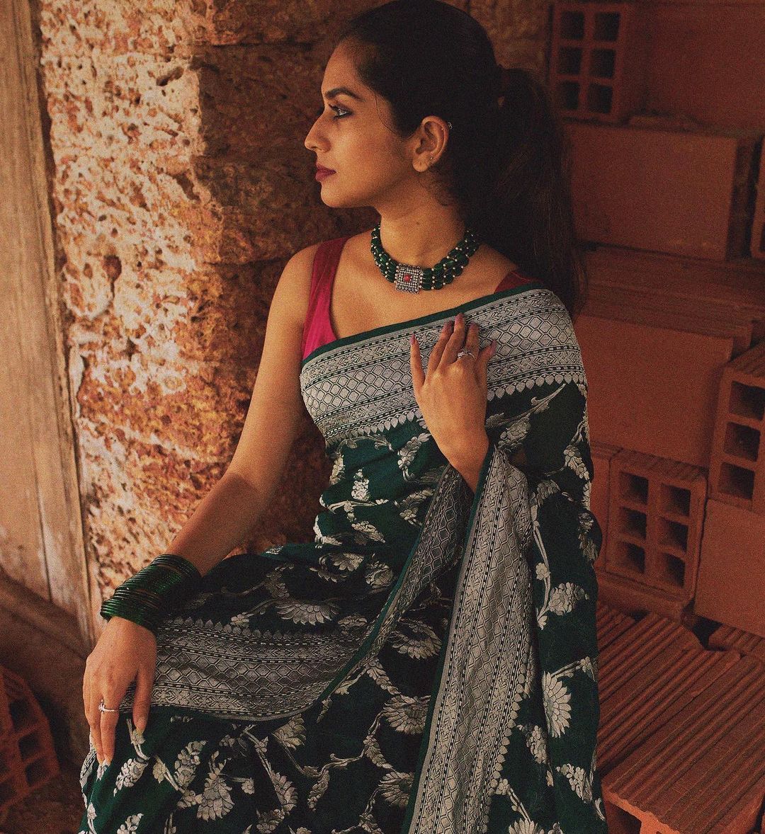 Saintly Green Soft Silk Saree With Considerate Blouse Piece