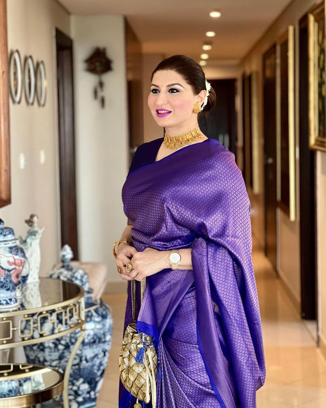 Radiant Blue Soft Silk Saree With Sensitive Blouse Piece