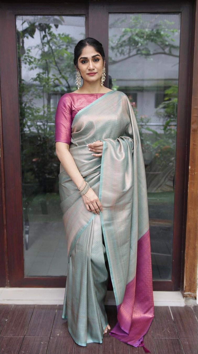 Radiant Magenta Soft Silk Saree With Gleeful Blouse Piece