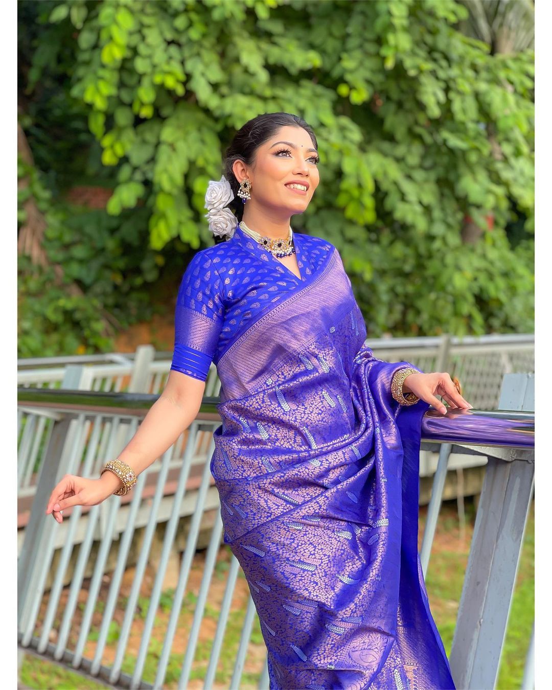 Dissemble Blue Soft Silk Saree With Beleaguer Blouse Piece