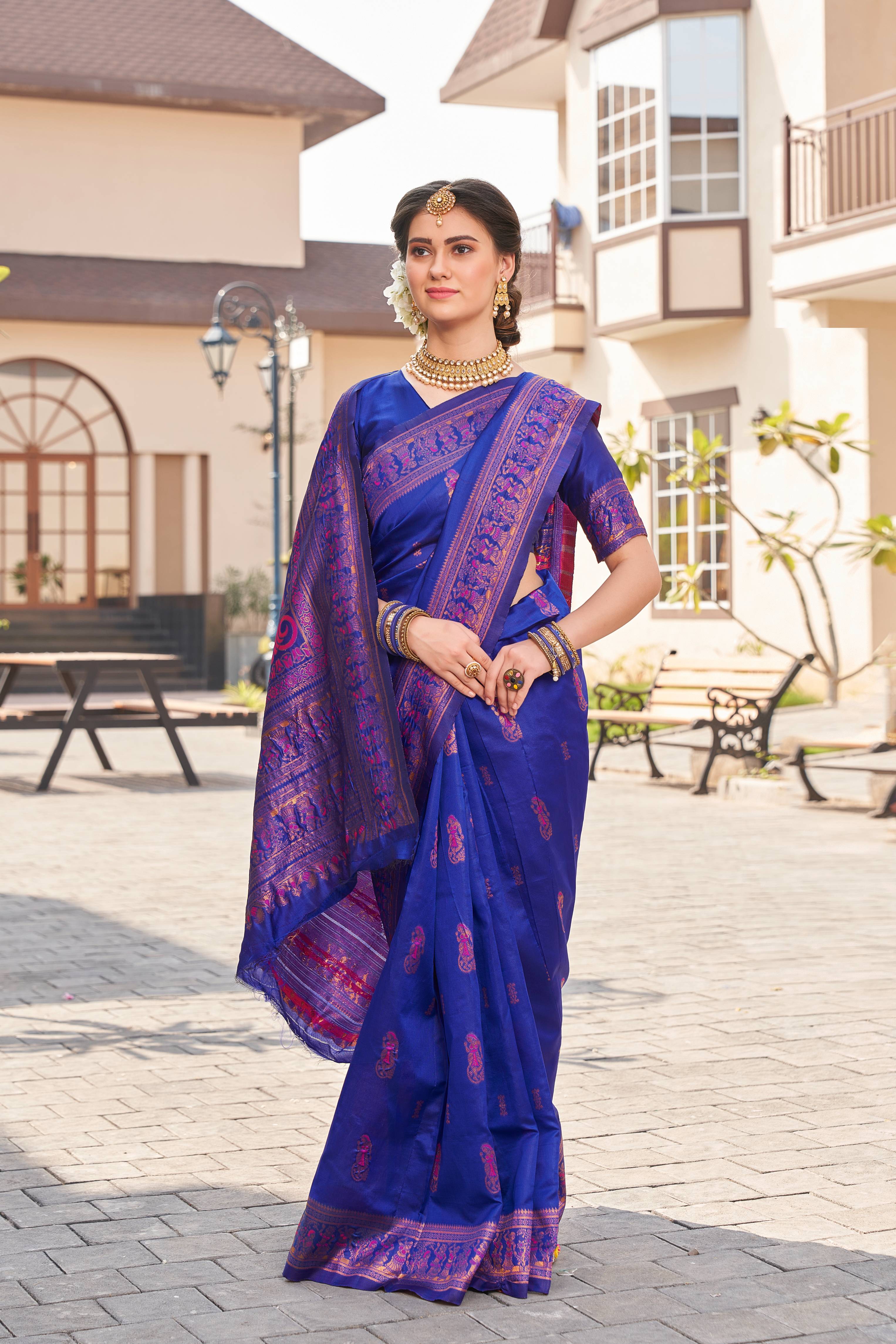 Energetic Blue Soft Silk Saree With Chatoyant Blouse Piece