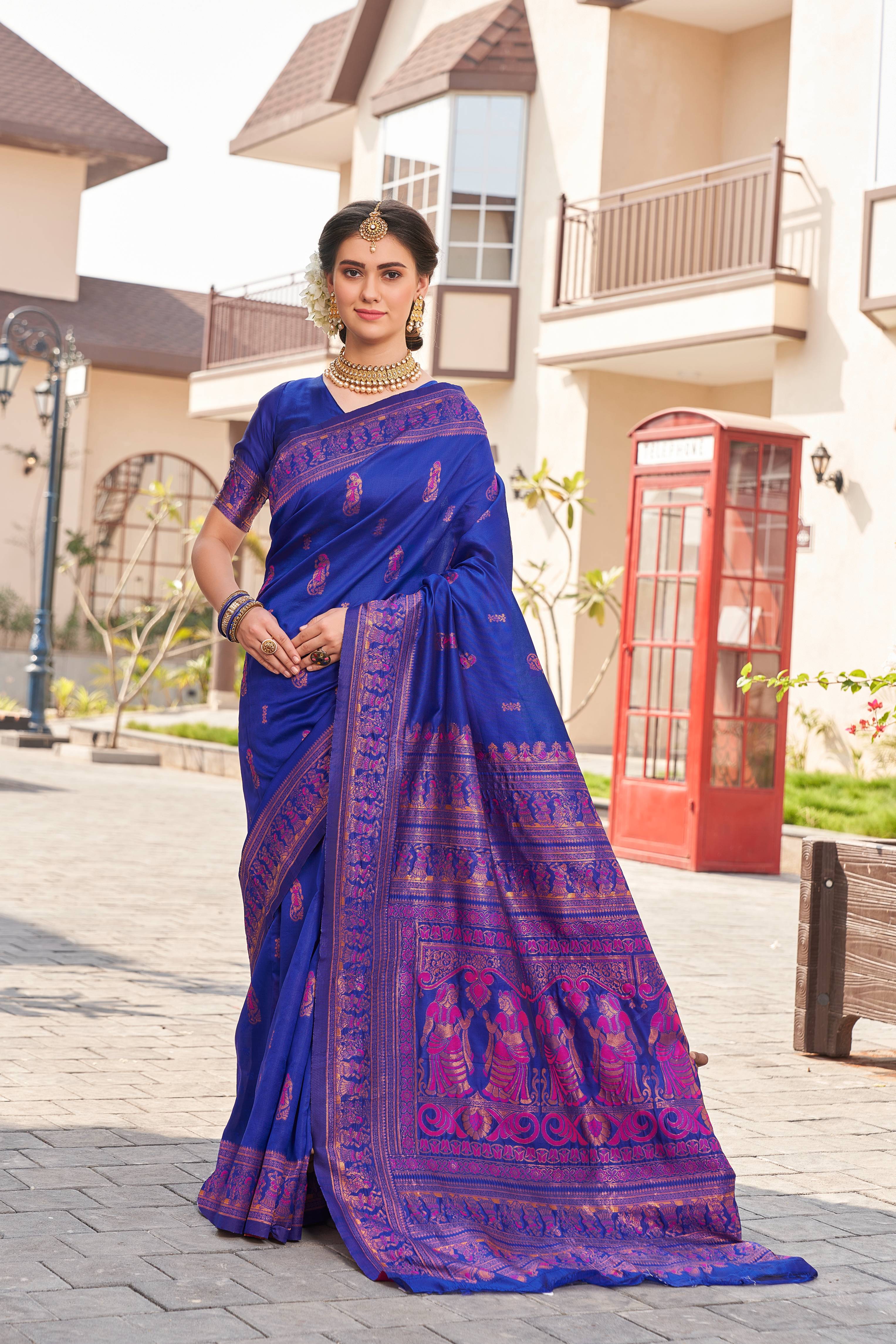Energetic Blue Soft Silk Saree With Chatoyant Blouse Piece