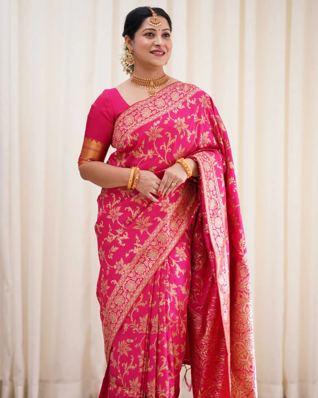 Excellent Pink Soft Silk Saree With Chatoyant Blouse Piece