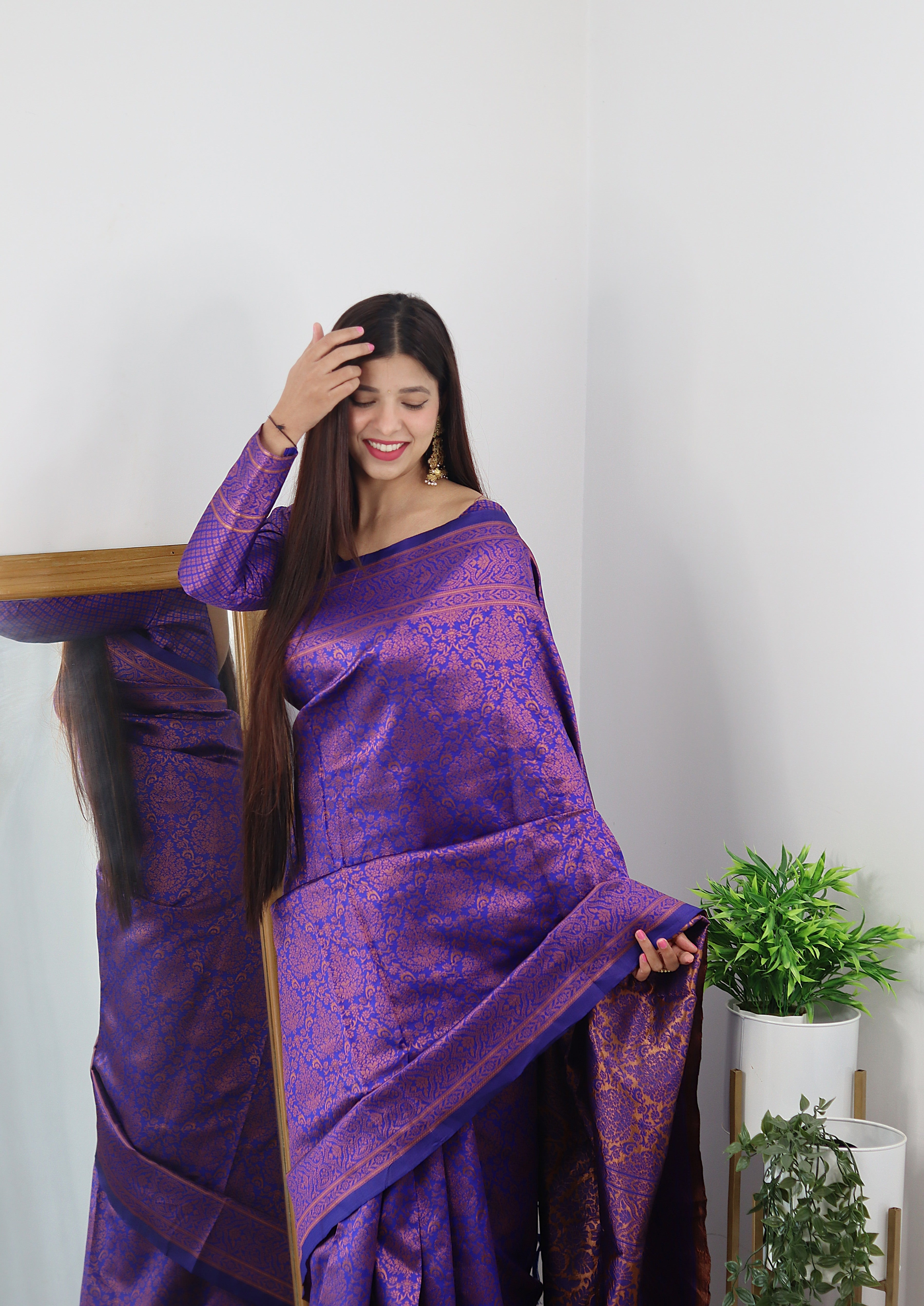 Fairytale Royal Blue Soft Silk Saree With Exuberant Blouse Piece