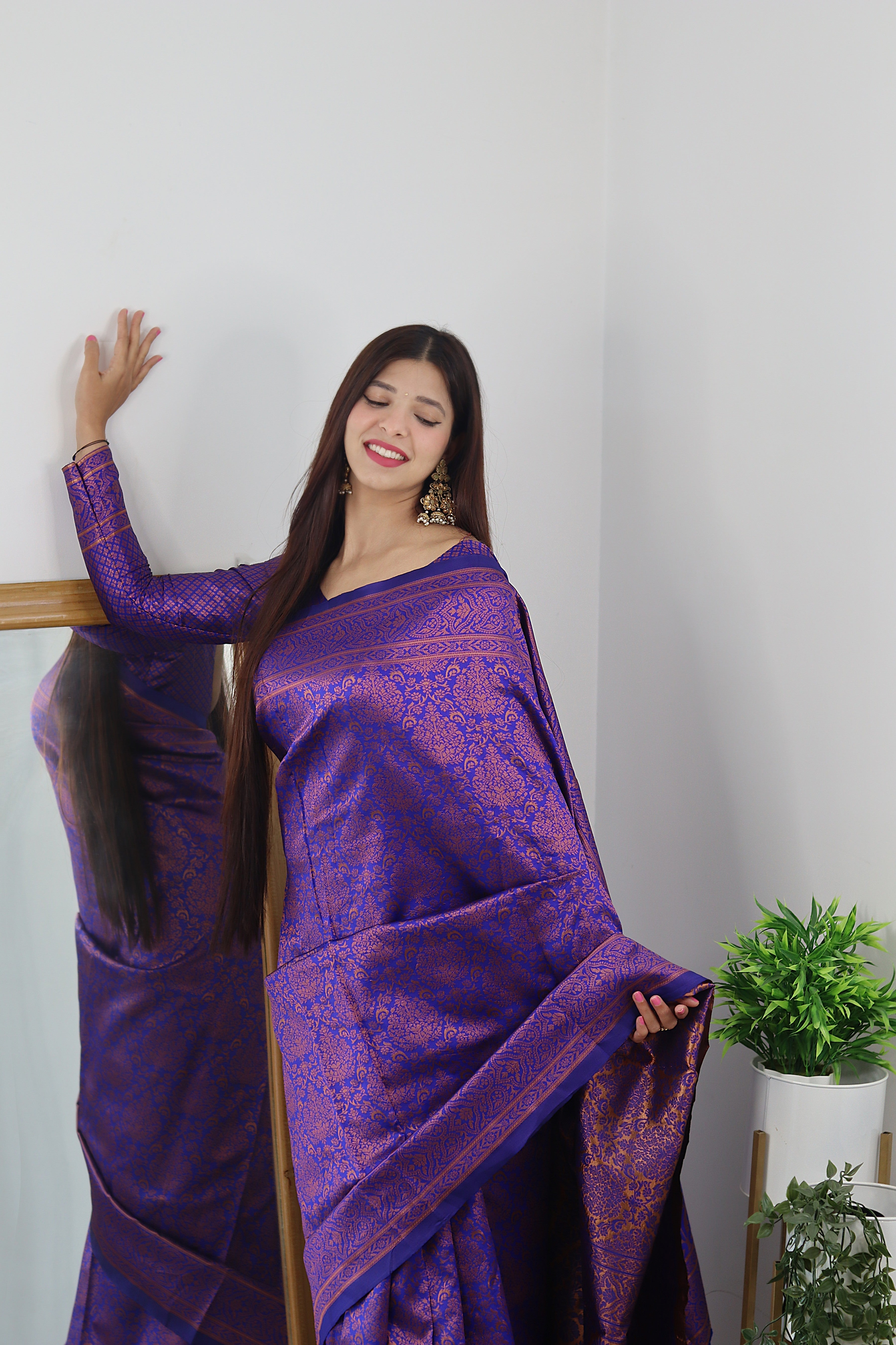 Fairytale Royal Blue Soft Silk Saree With Exuberant Blouse Piece