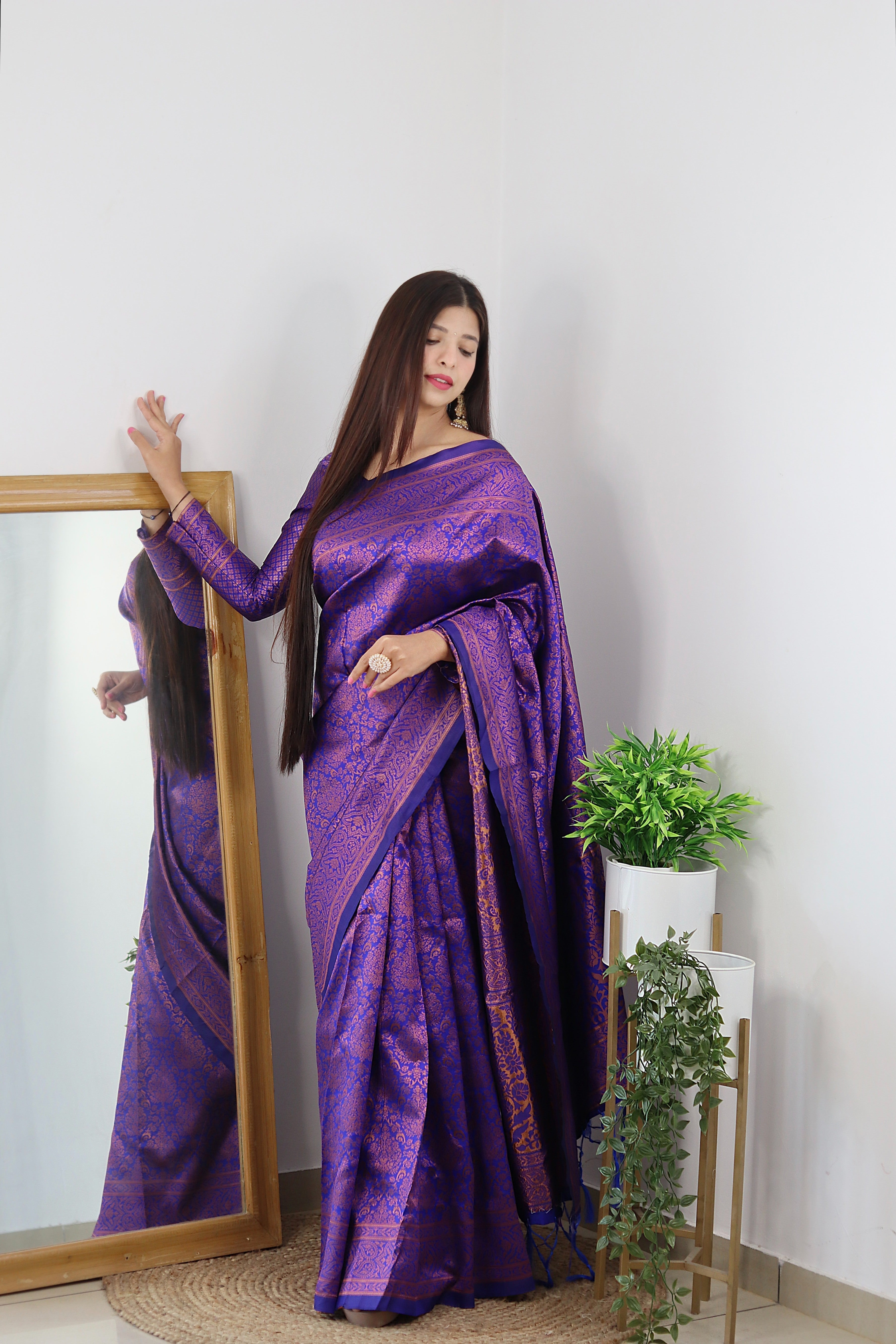 Fairytale Royal Blue Soft Silk Saree With Exuberant Blouse Piece