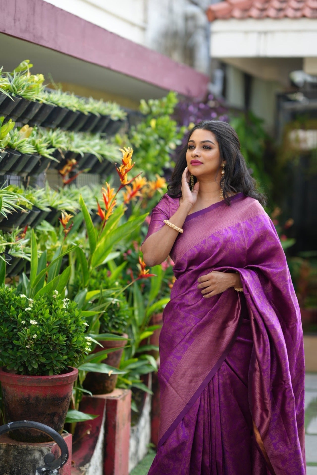 Intricate Purple Soft Silk Saree With Phenomenal Blouse Piece