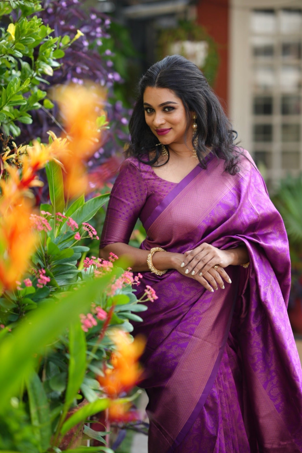 Intricate Purple Soft Silk Saree With Phenomenal Blouse Piece