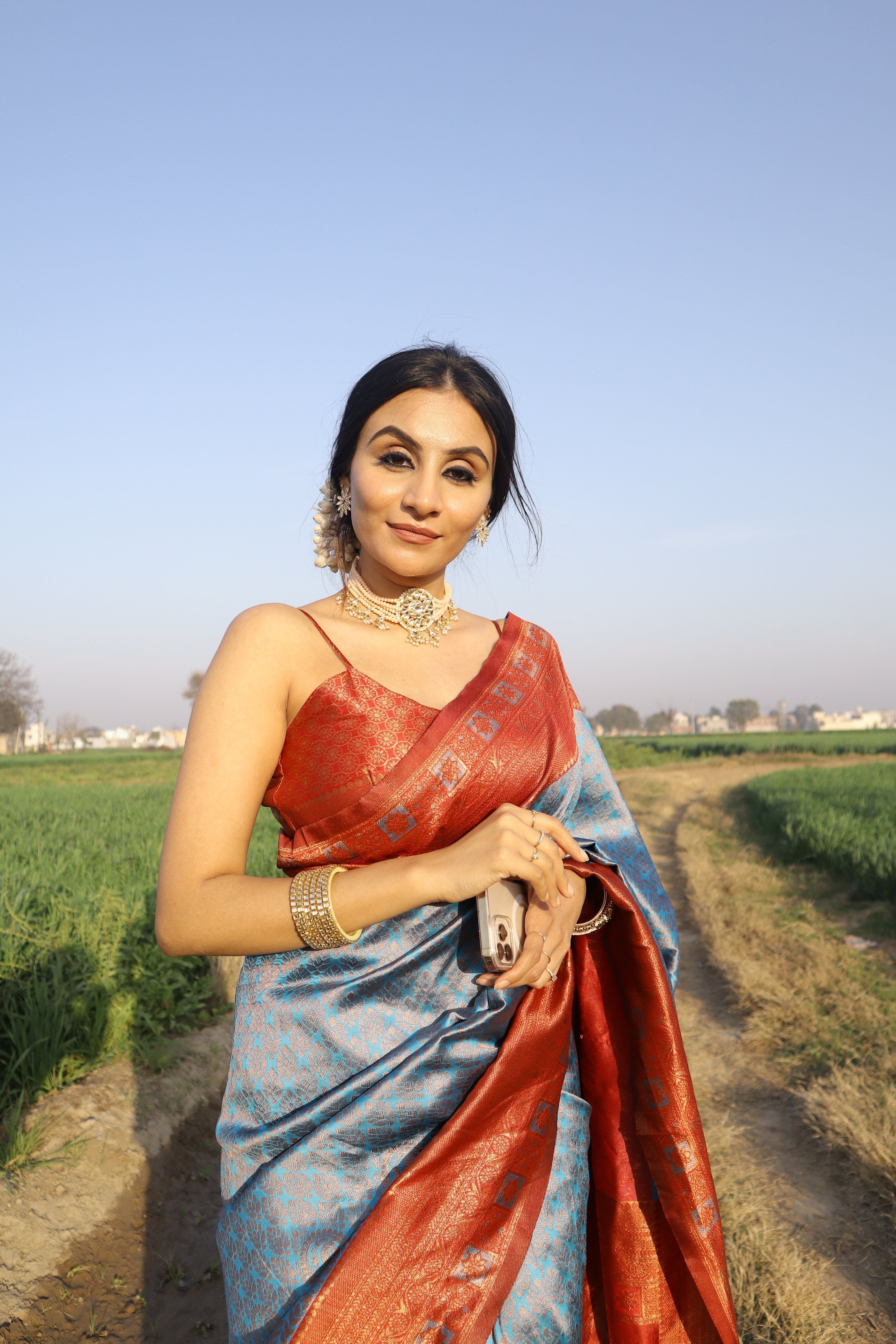 Refreshing Grey Soft Silk Saree With Invaluable Blouse Piece