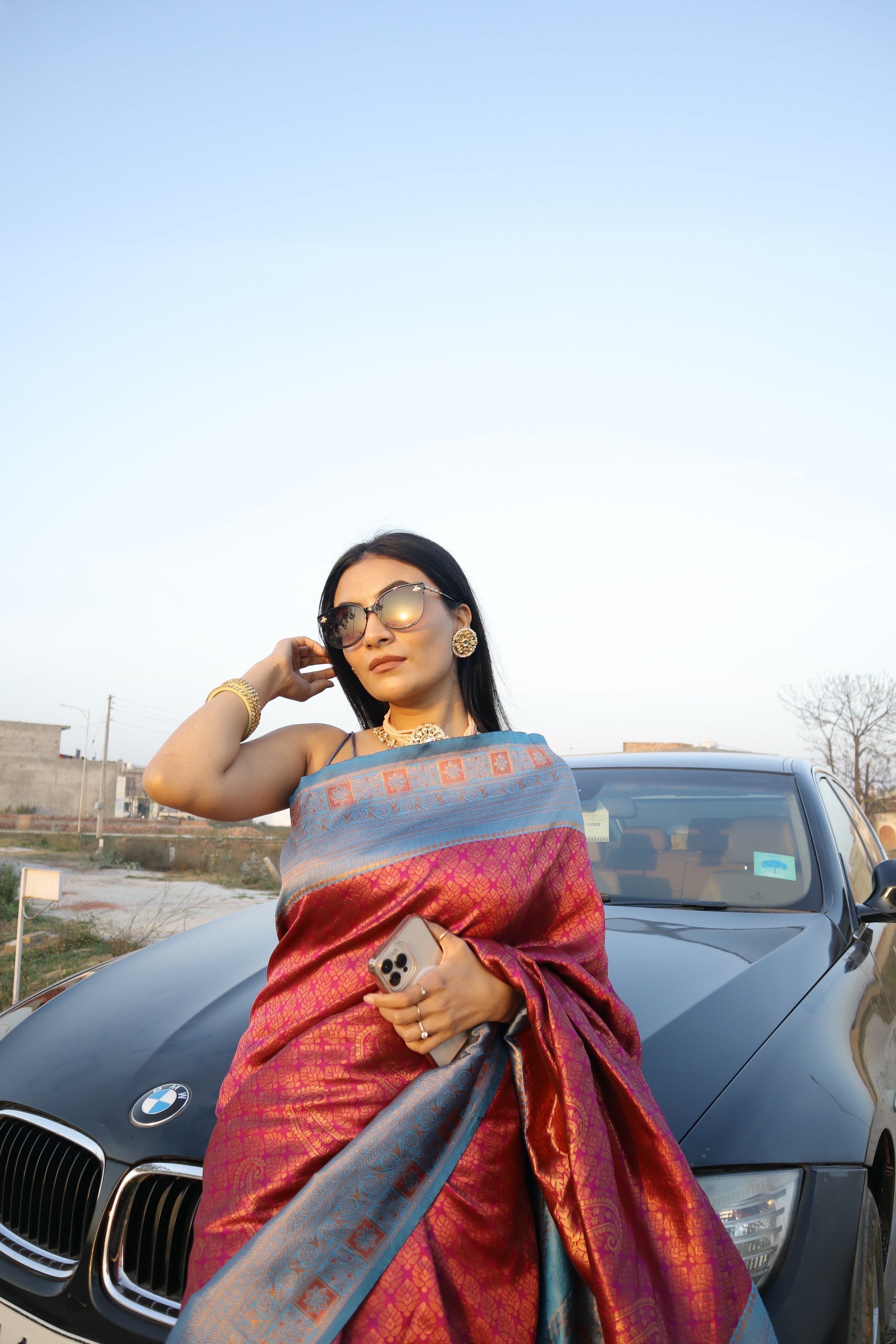 Girlish Dark Pink Soft Silk Saree With Sumptuous Blouse Piece