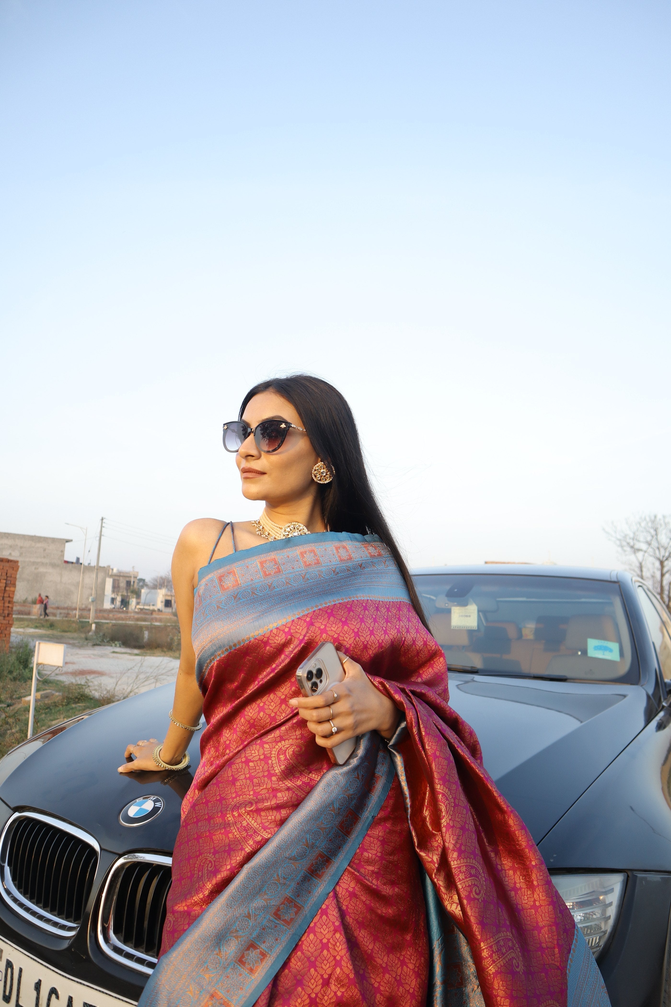 Girlish Dark Pink Soft Silk Saree With Sumptuous Blouse Piece