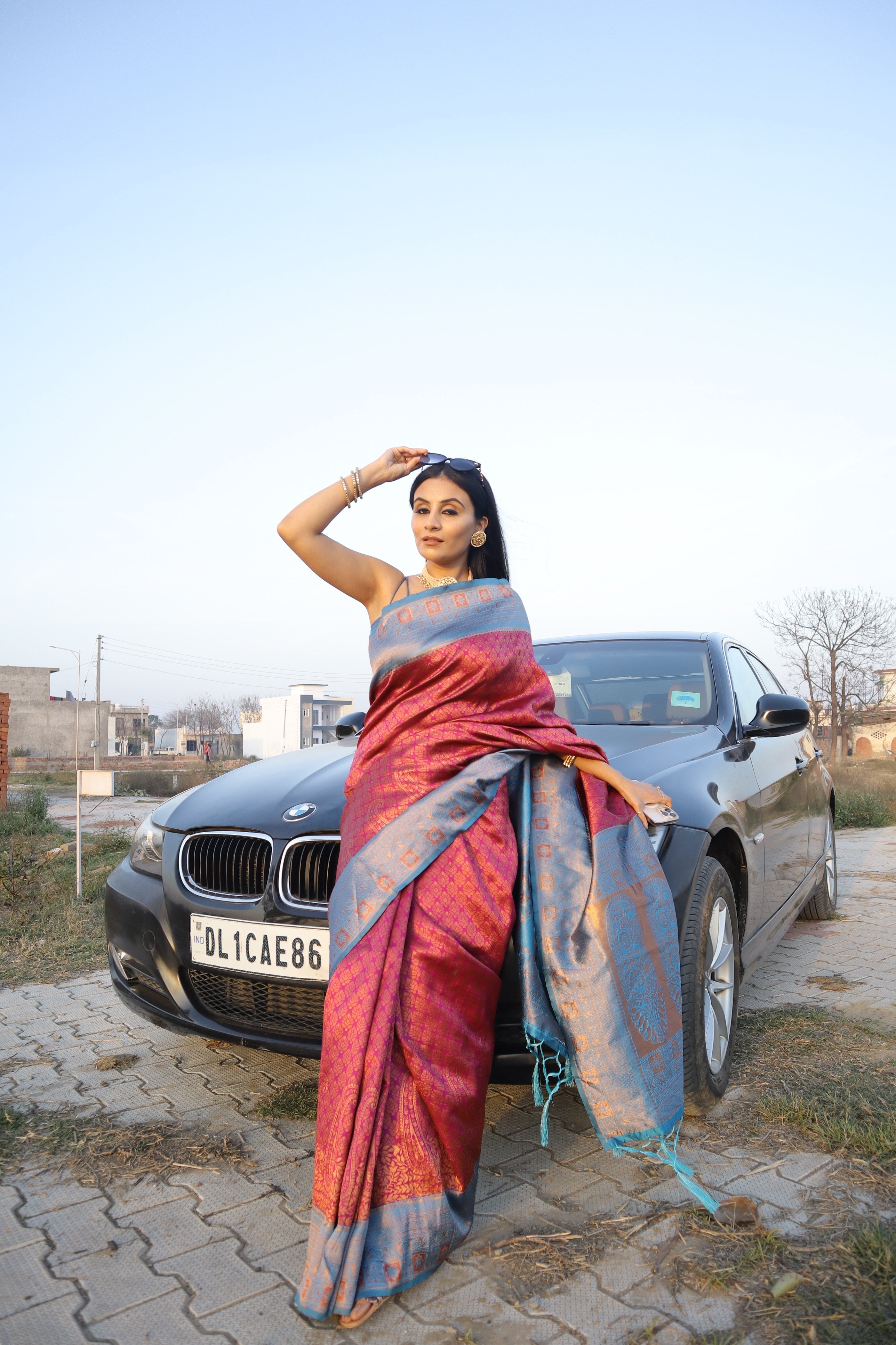 Girlish Dark Pink Soft Silk Saree With Sumptuous Blouse Piece
