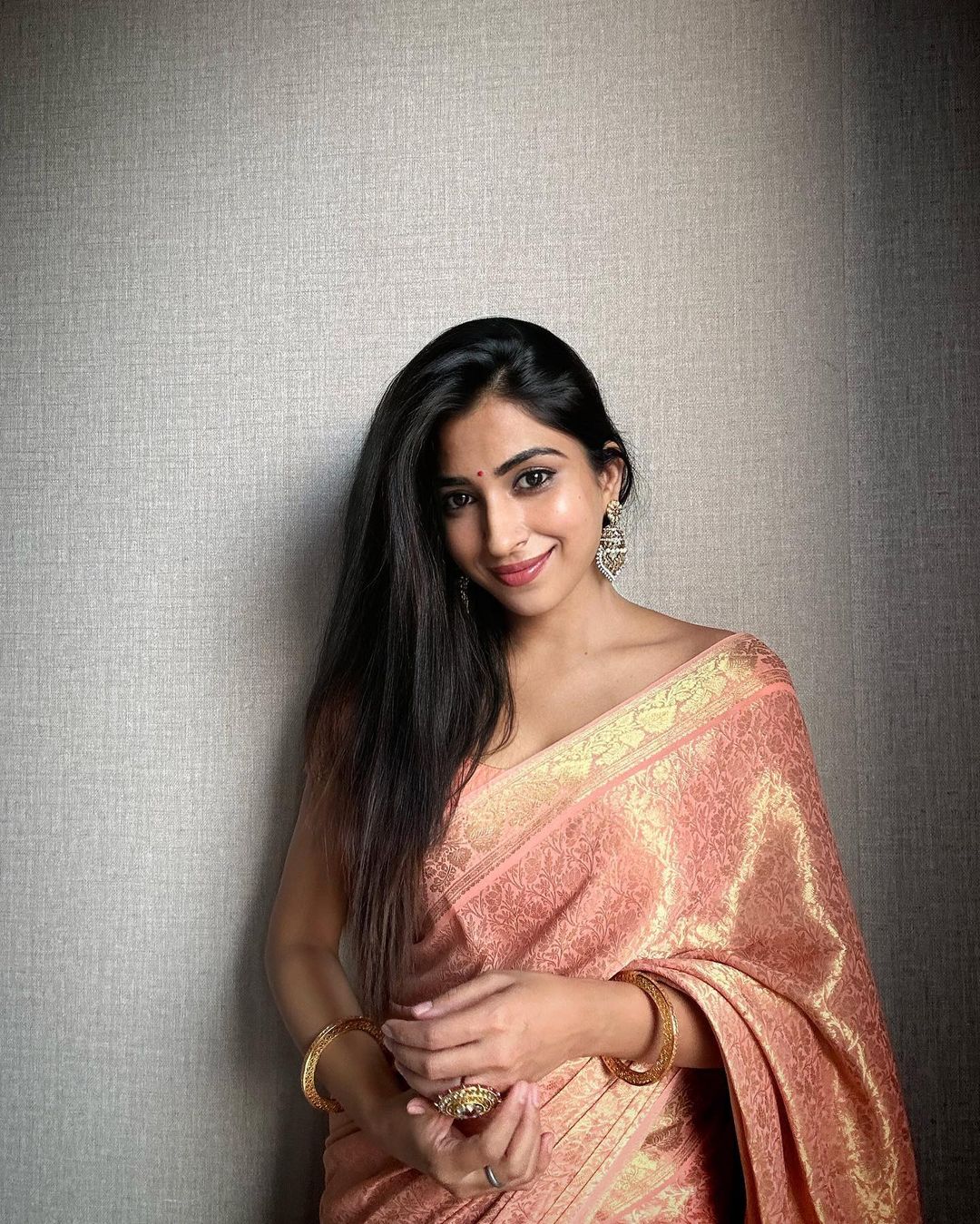 Capricious Peach Soft Silk Saree With Gorgeous Blouse Piece