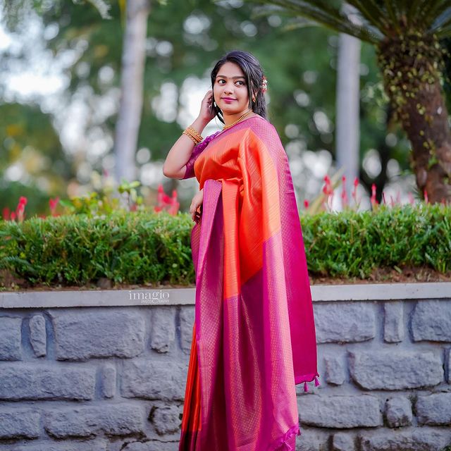 Charming Orange Soft Silk Saree With Luxuriant Blouse Piece