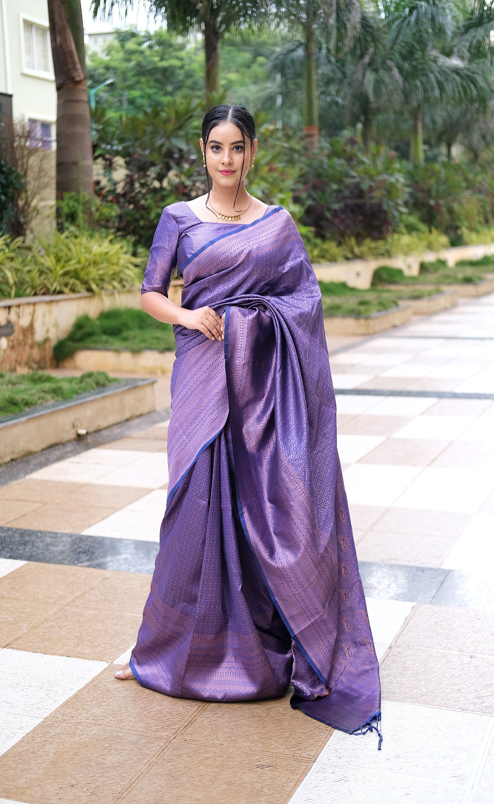 Tremendous Blue Soft Silk Saree With Supernal Blouse Piece