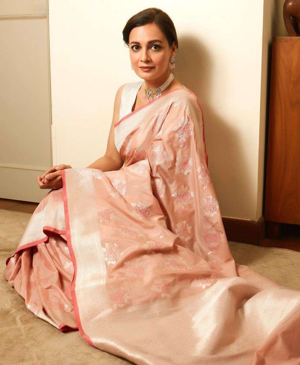 Cultured Beige Banarasi Silk Saree With Unstinting Blouse Piece