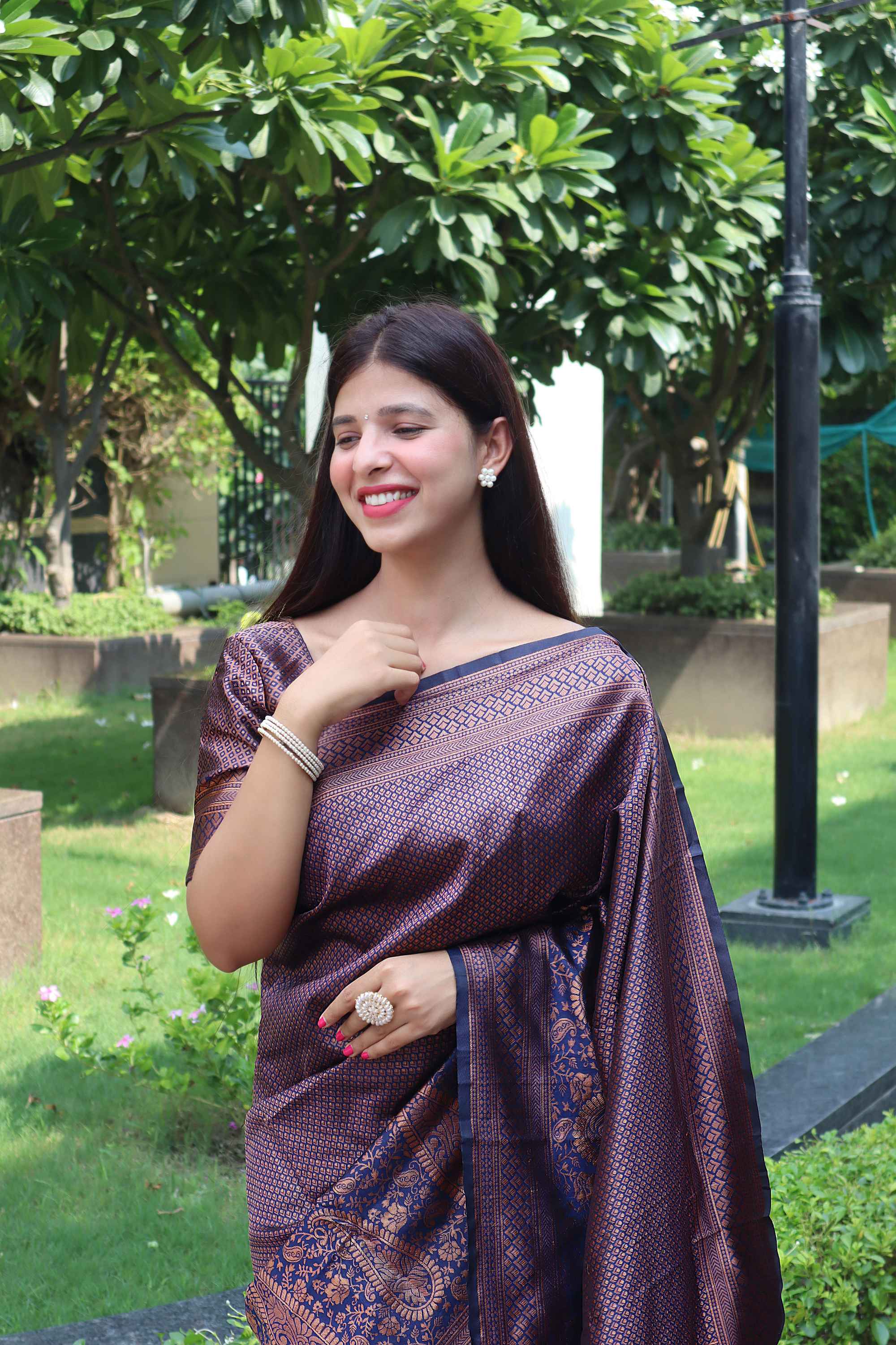 Dazzling Blue Soft Silk Saree With Miraculous Blouse Piece