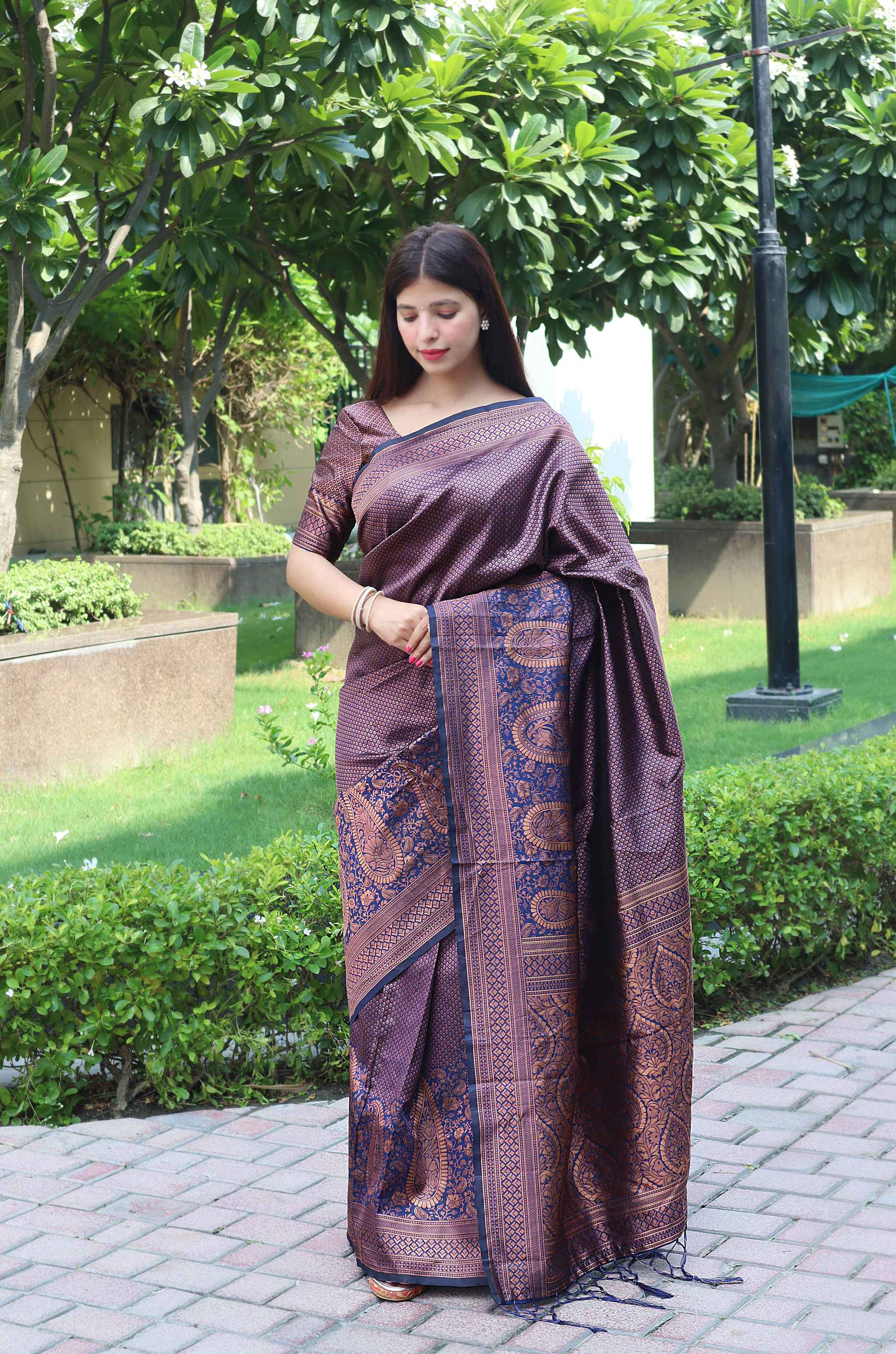 Dazzling Blue Soft Silk Saree With Miraculous Blouse Piece
