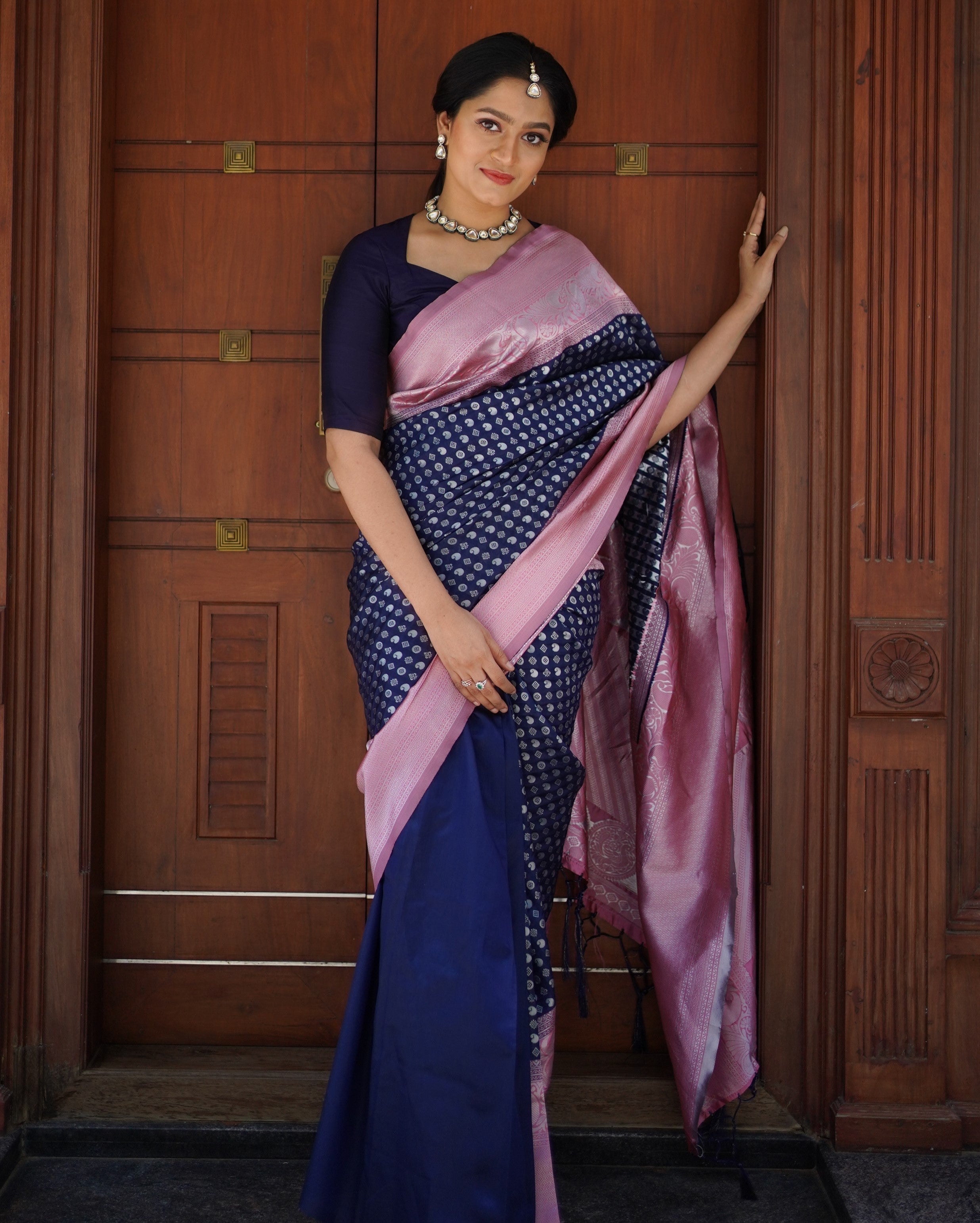 Dazzling Blue Soft Silk Saree With Breathtaking Blouse Piece