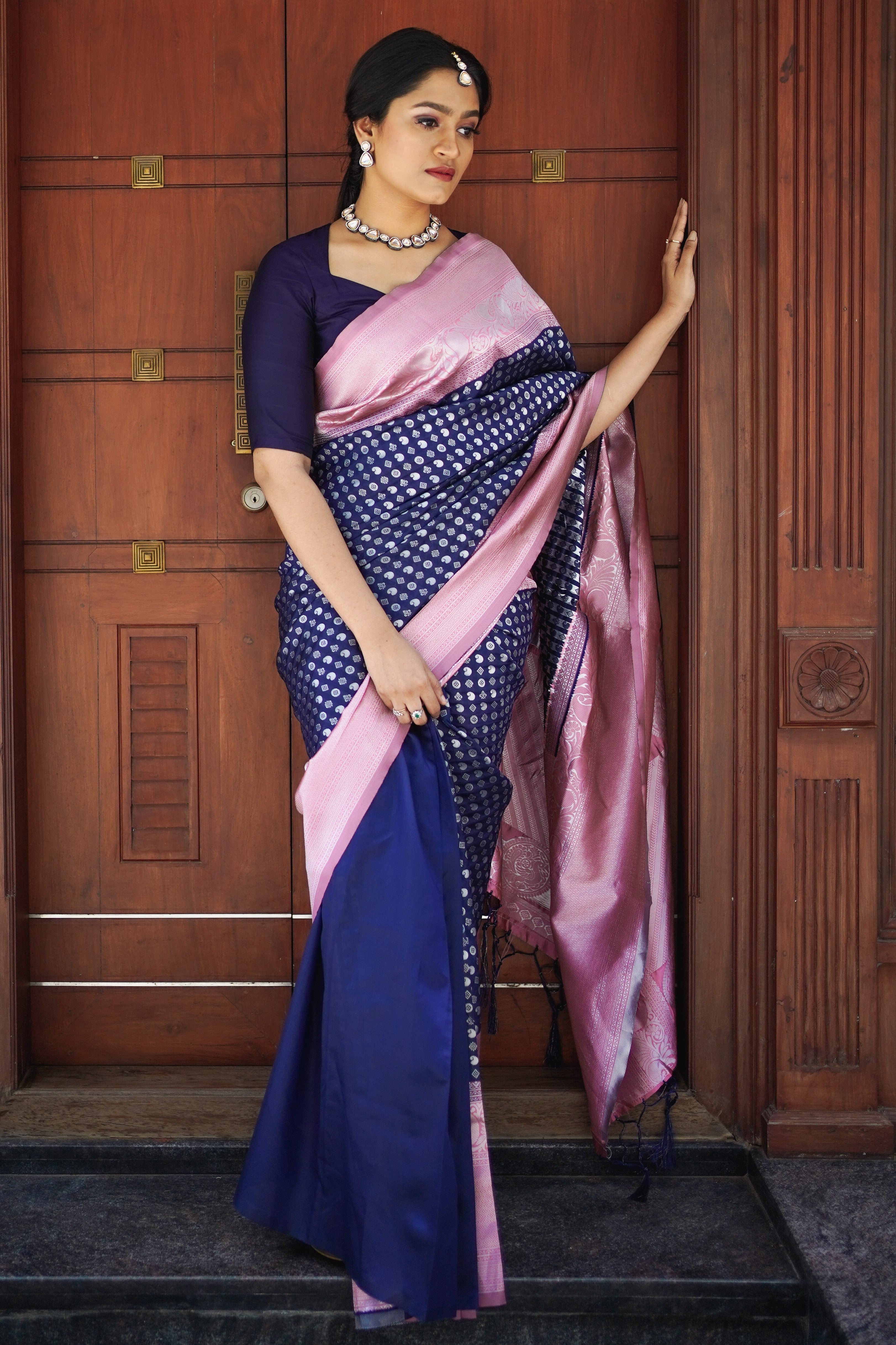 Dazzling Blue Soft Silk Saree With Breathtaking Blouse Piece