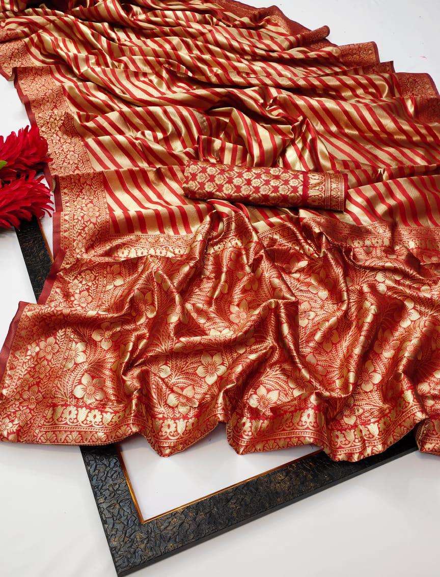 Radiant Red Soft Silk Saree With Moiety Blouse