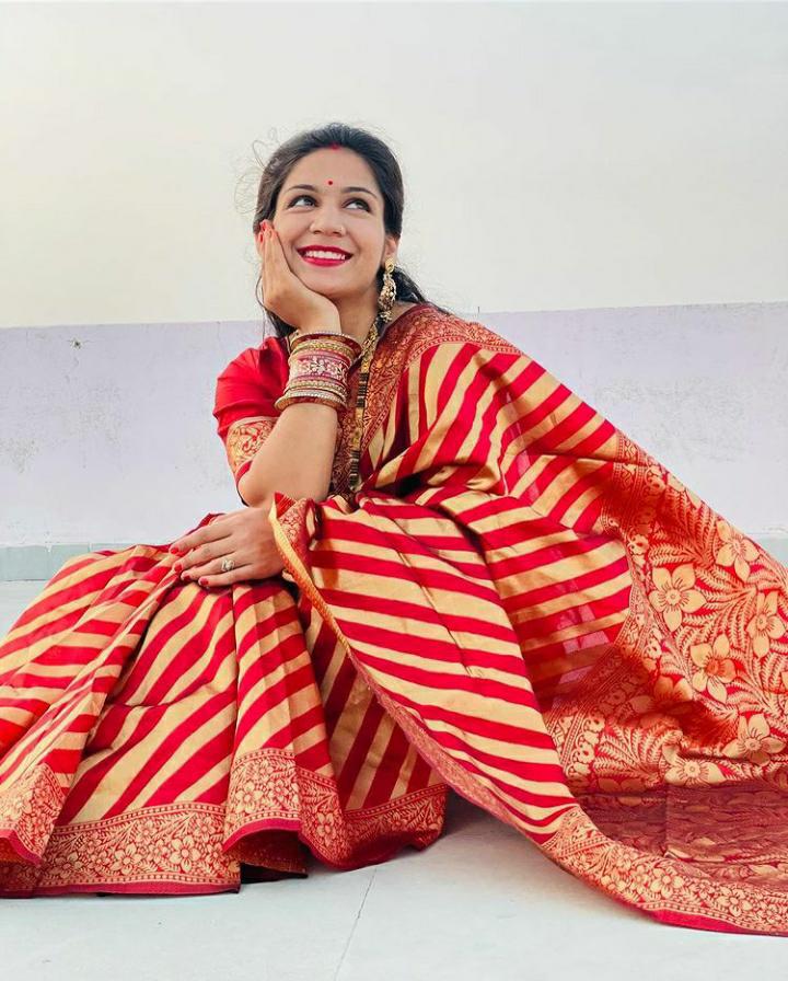 Radiant Red Soft Silk Saree With Moiety Blouse
