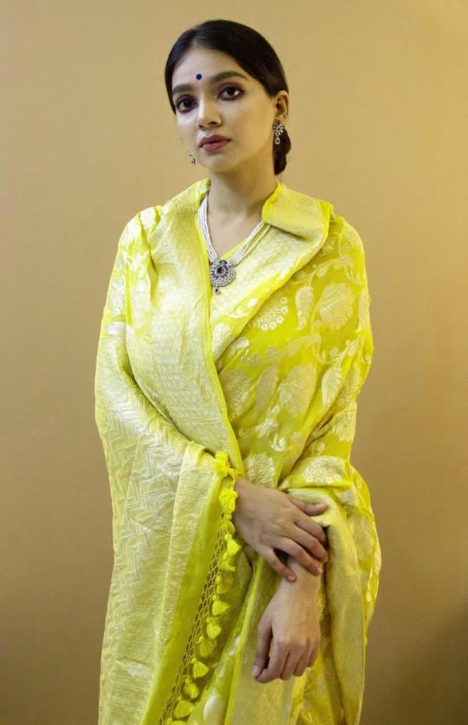 Striking Yellow Soft Silk Saree With Miraculous Blouse Piece