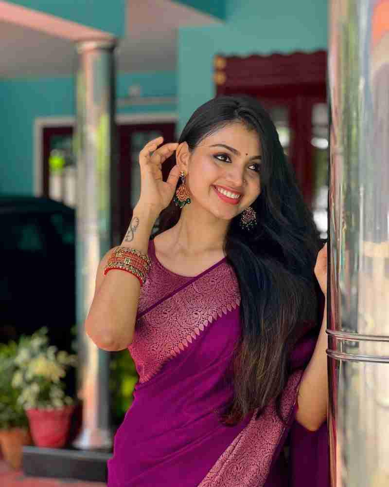 Opulent Purple Soft Silk Saree With Celebratory Blouse Piece