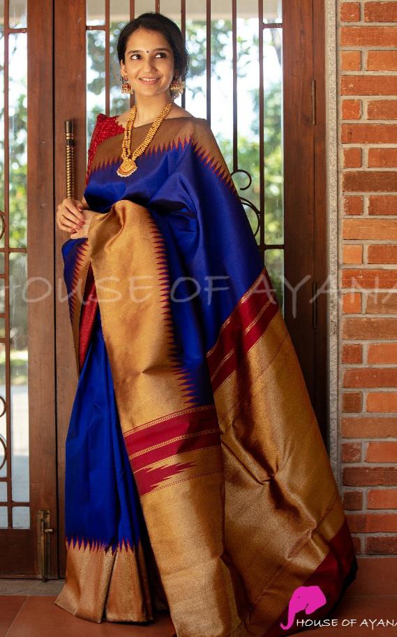 Alluring Blue Soft Silk Saree With Gratifying Blouse Piece