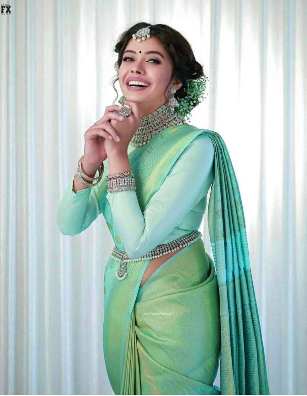 Classy Sea Green Banarasi Silk Saree With Ethereal Blouse Piece