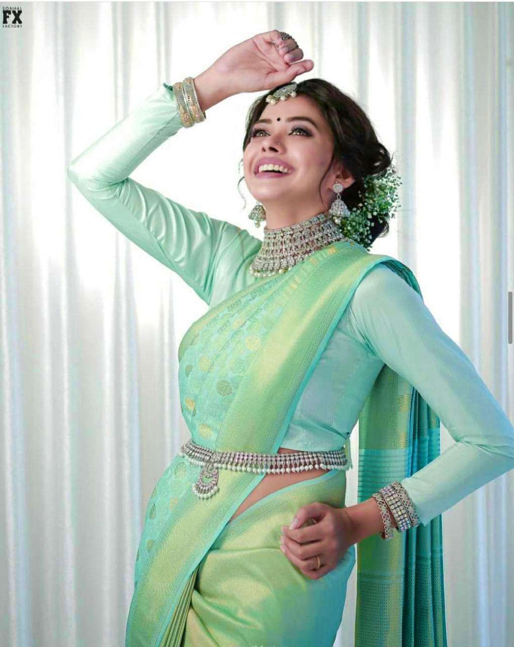 Classy Sea Green Banarasi Silk Saree With Ethereal Blouse Piece