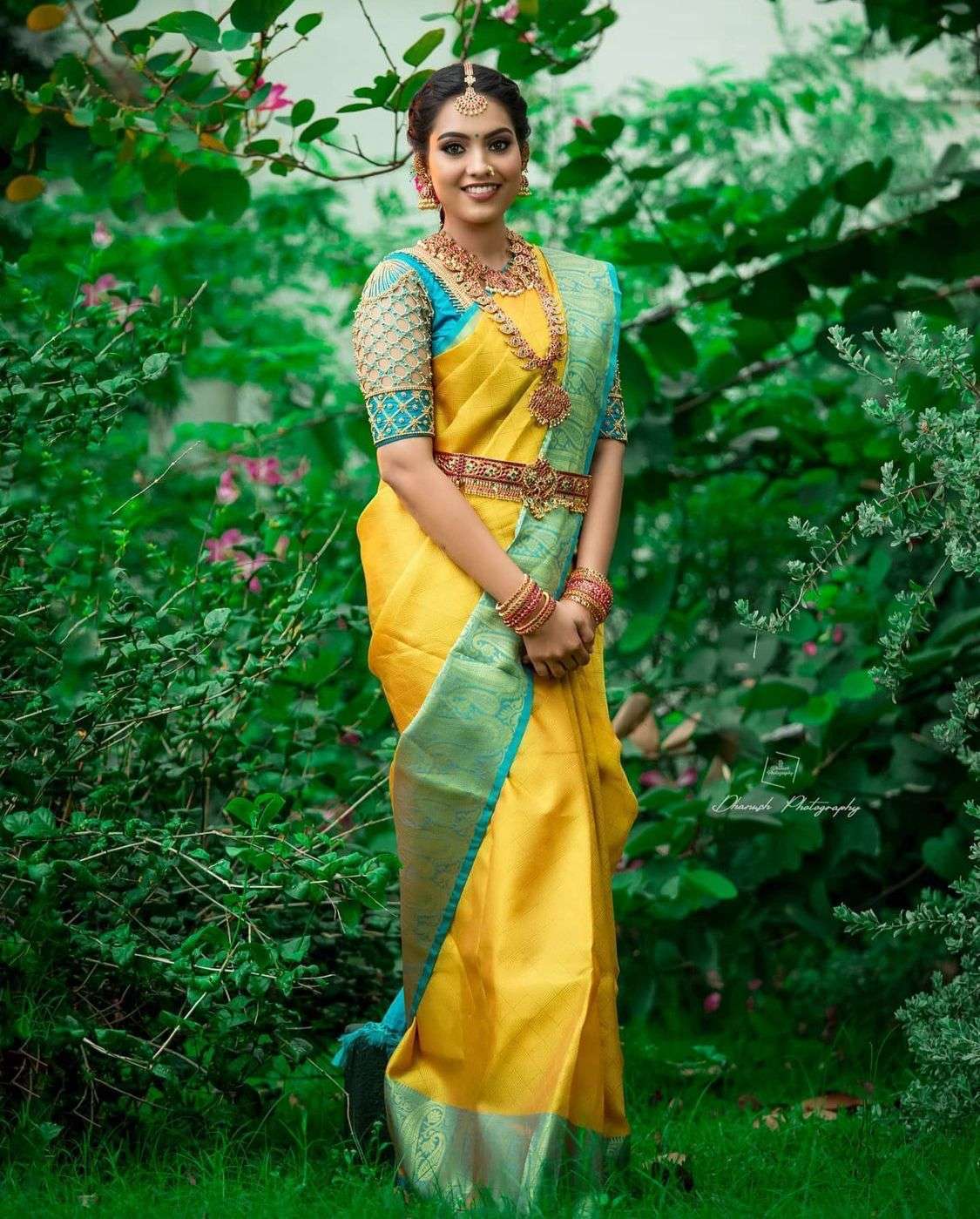 Cultured Yellow Banarasi Silk Saree With Charming Blouse Piece