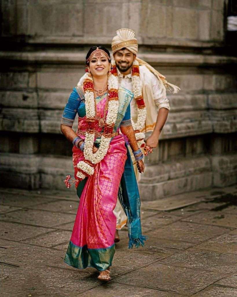 Marvellous Pink Banarasi Silk Saree With Gorgeous Blouse Piece
