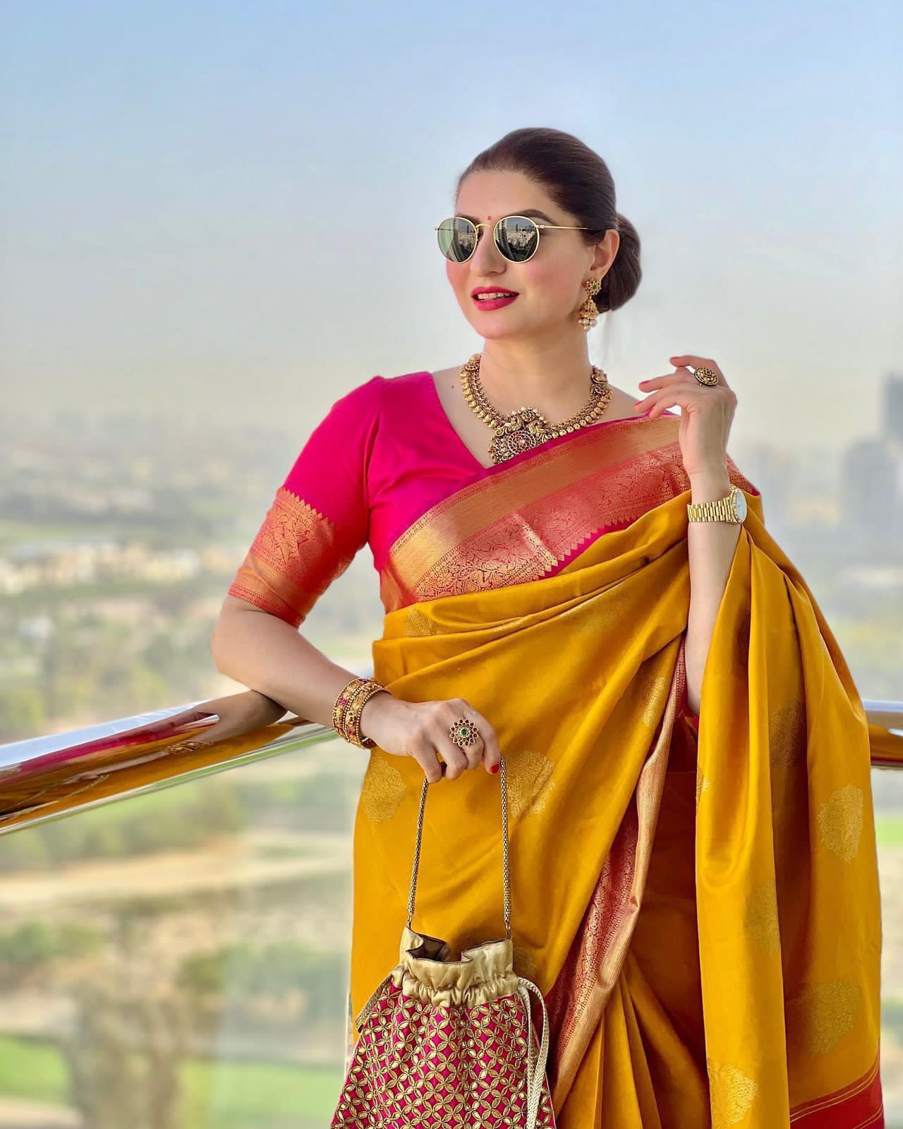 Impressive Yellow Banarasi Silk Saree With Electrifying Blouse Piece