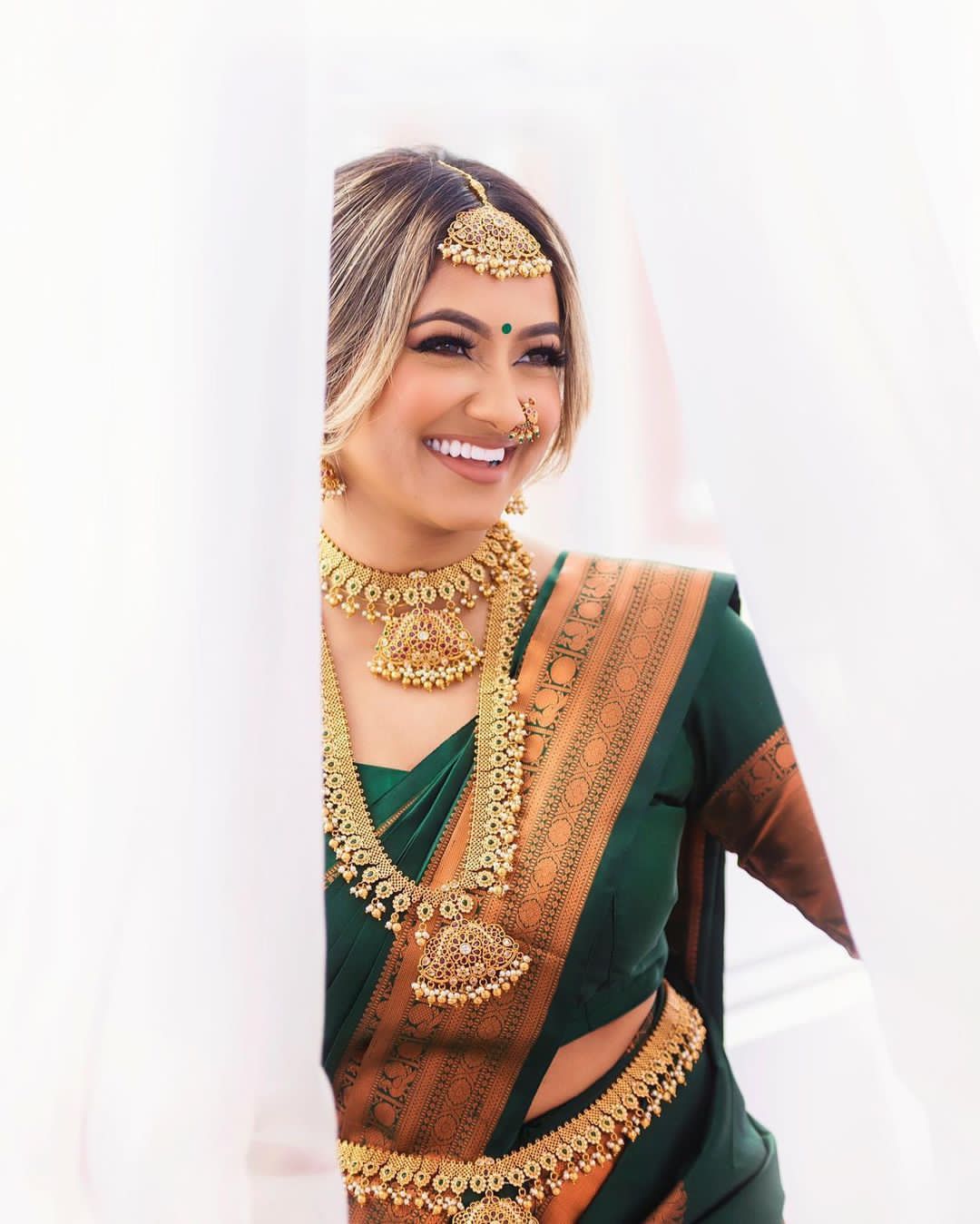 Glamorous Green Banarasi Silk Saree With Indelible Blouse Piece