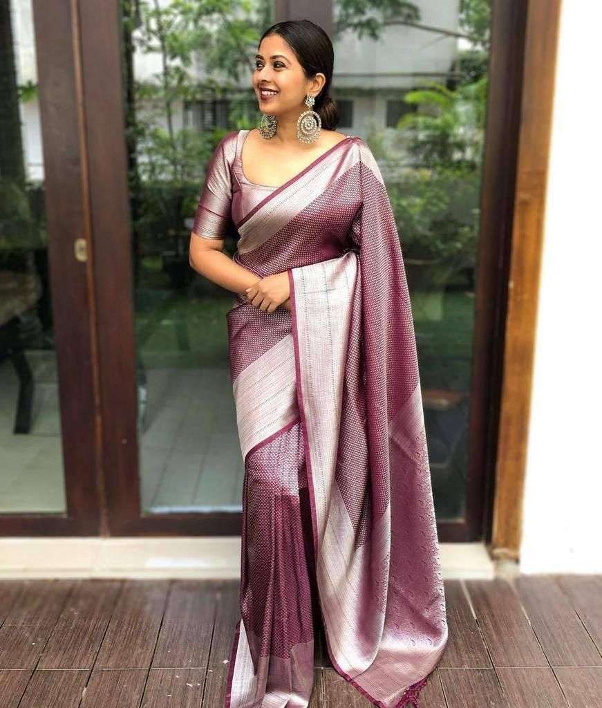 Regal Brown Soft Silk Saree With Propinquity Blouse Piece