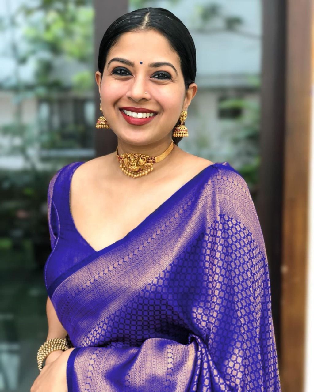 Radiant Blue Soft Silk Saree With Unique Blouse Piece