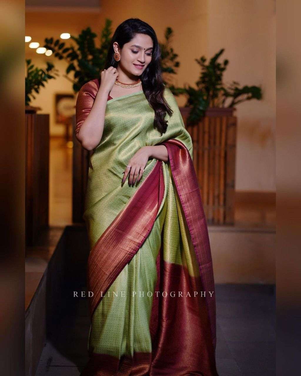Colorful Green Soft Silk Saree With Unique Blouse Piece