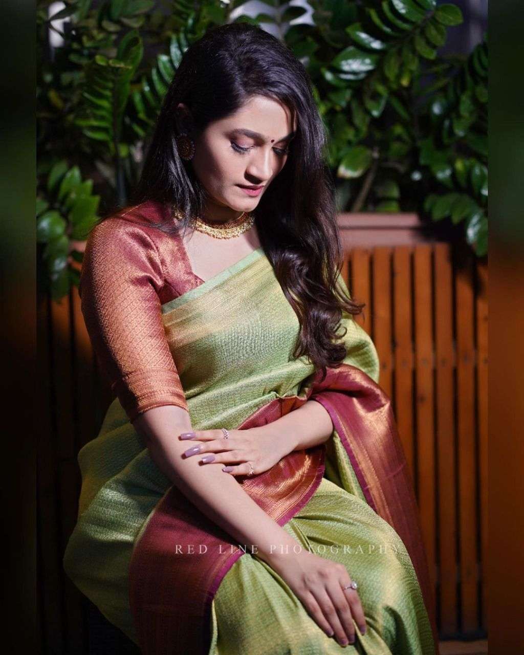 Colorful Green Soft Silk Saree With Unique Blouse Piece