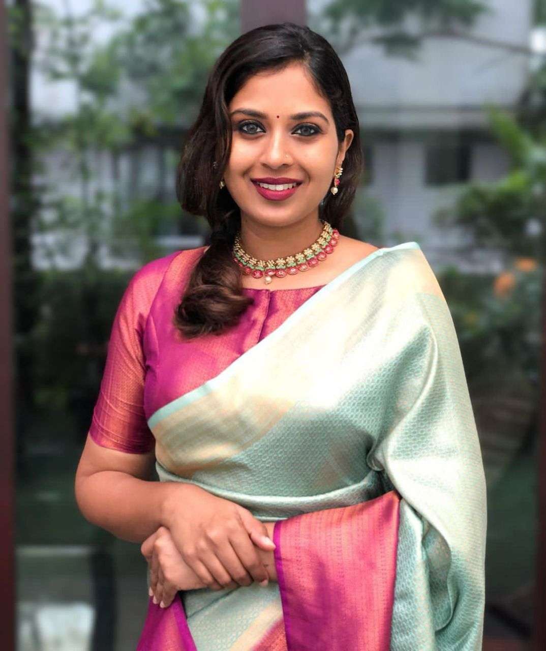 Refined Sea Green Soft Silk Saree With Unique Blouse Piece