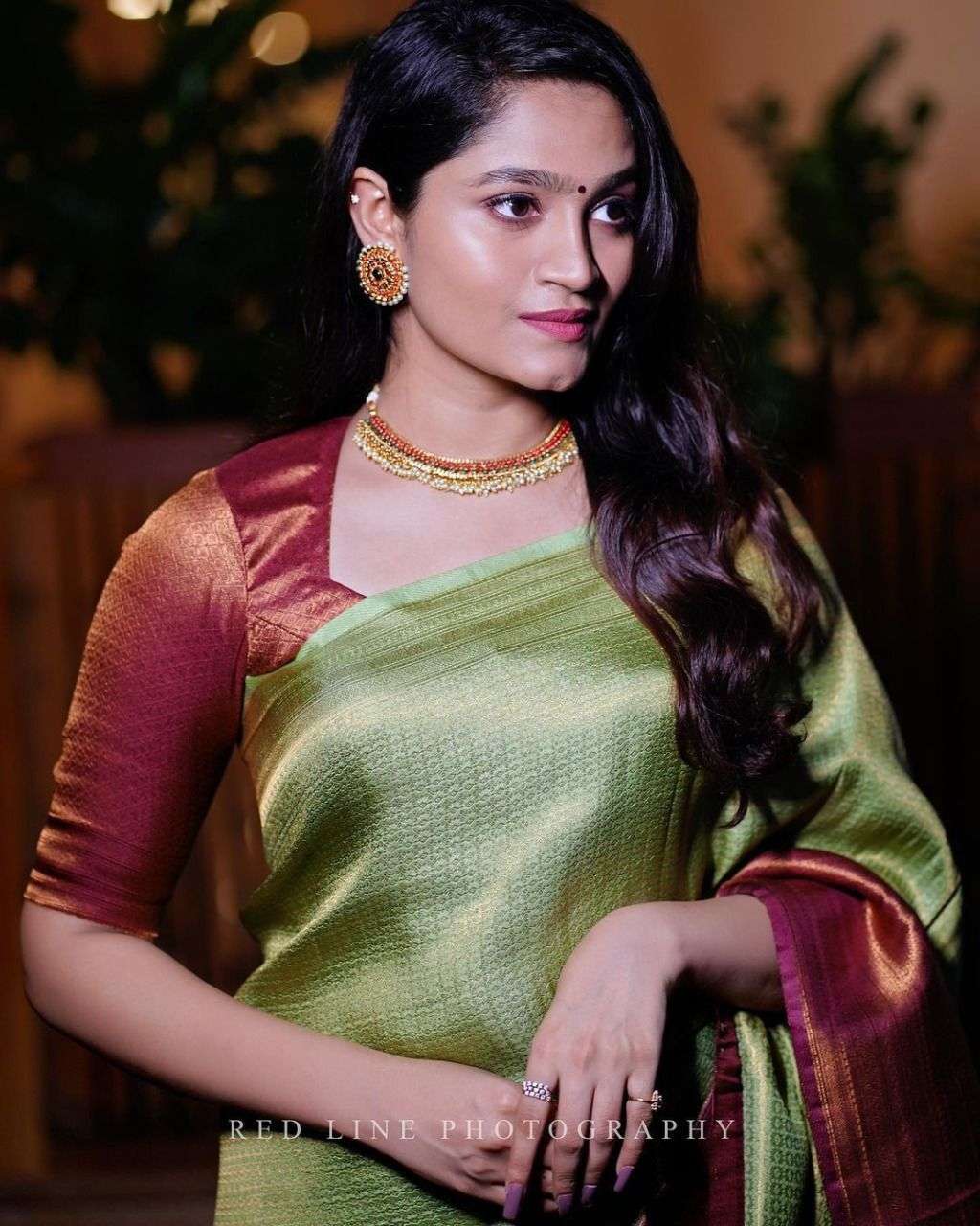 Colorful Green Soft Silk Saree With Unique Blouse Piece