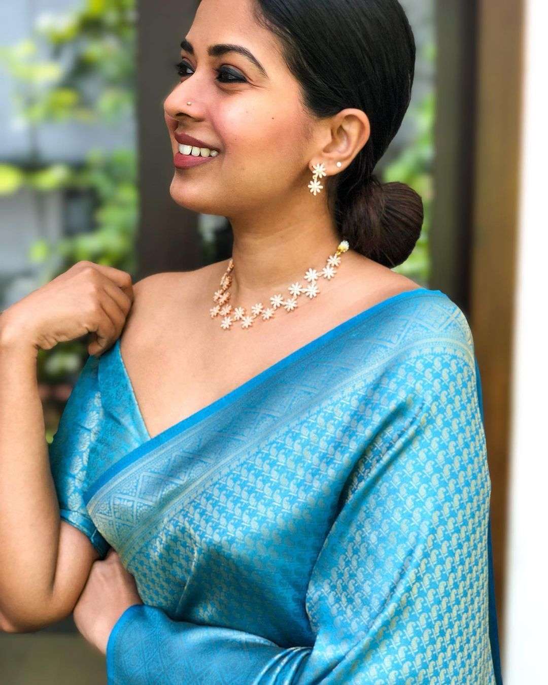 Fashionable Sky Blue Soft Silk Saree With Lovely Blouse Piece