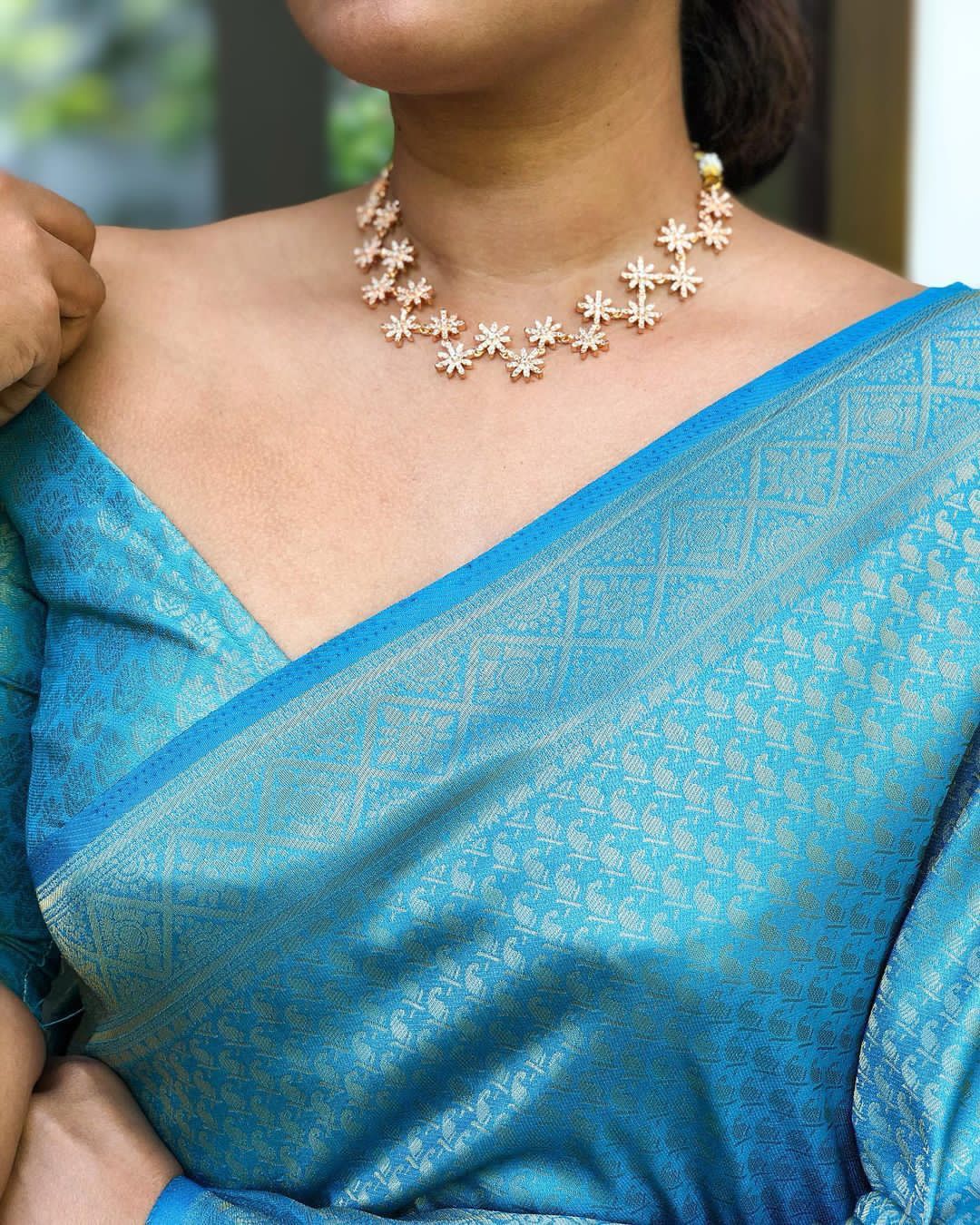 Fashionable Sky Blue Soft Silk Saree With Lovely Blouse Piece