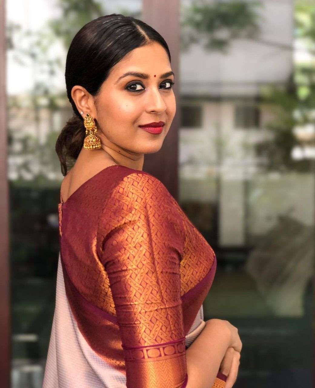 Captivating Beige Soft Silk Saree With Unique Blouse Piece