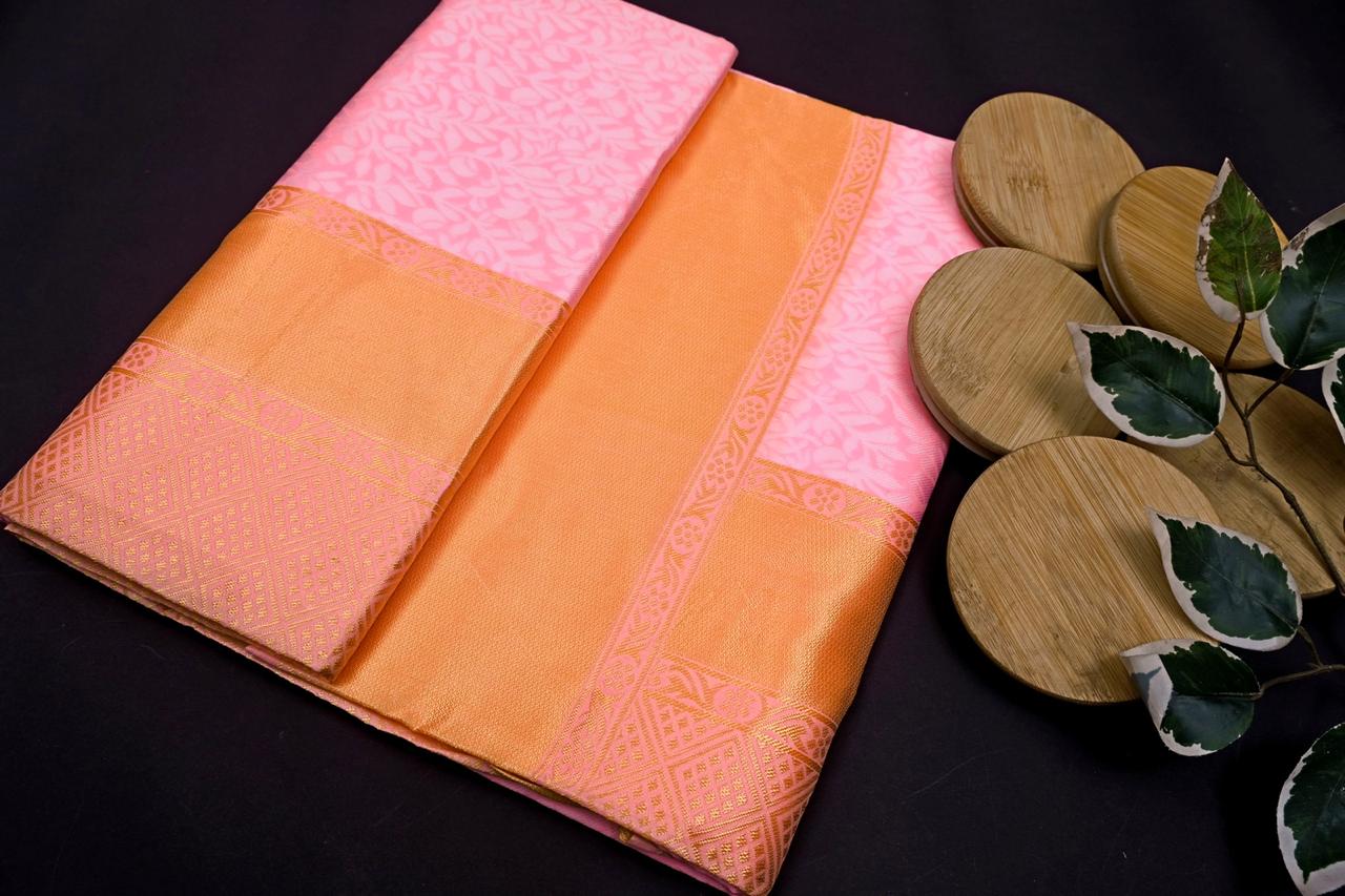 Winsome Pink Soft Silk Saree With Profuse Blouse Piece