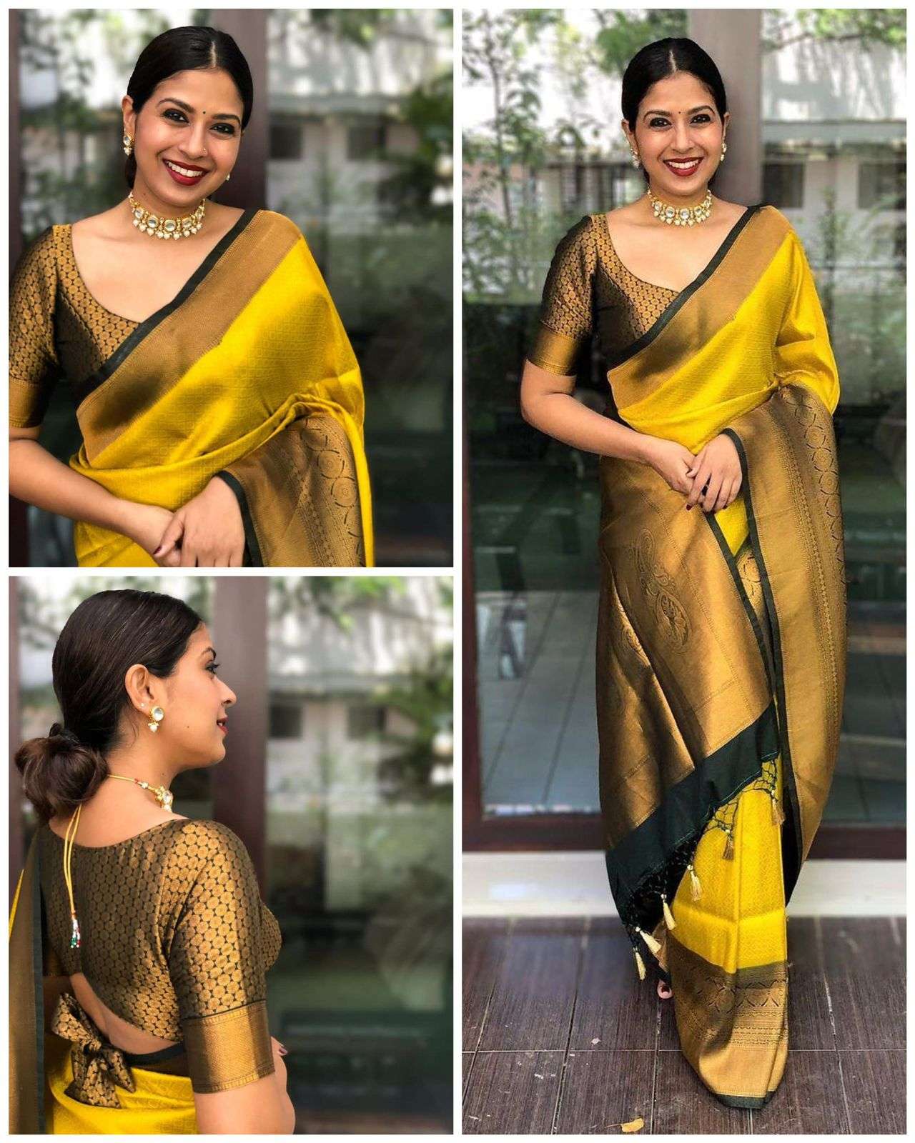 Magnetic Yellow Kanjivaram Silk Saree With Impressive Blouse Piece