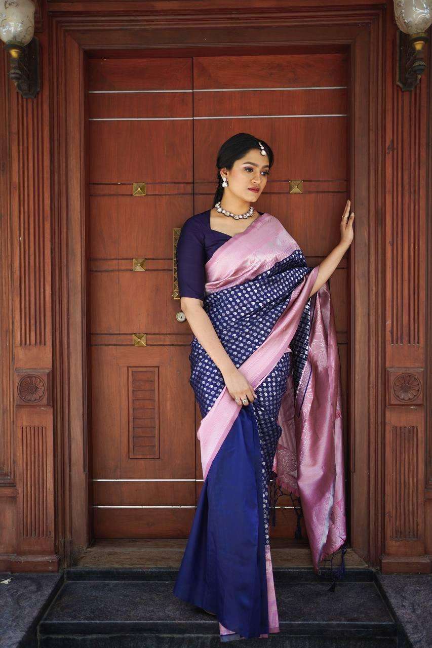 Wonderous Blue Soft Silk Saree With Amazing Blouse Piece